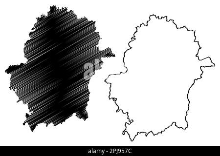 West Devon zone non métropolitaine et Borough (Royaume-Uni de Grande-Bretagne et d'Irlande du Nord, comté cérémonial Devon ou Devonshire, Angleterre Illustration de Vecteur