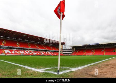 Oakwell Stadium, Barnsley, Angleterre - 1st avril 2023 vue générale du stade - avant le match Barnsley v Morecambe, Sky Bet League One, 2022/23, Oakwell Stadium, Barnsley, Angleterre - 1st avril 2023 crédit: Arthur Haigh/WhiteRosePhotos/Alamy Live News Banque D'Images