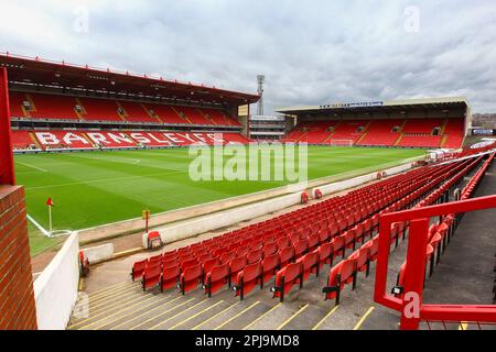 Oakwell Stadium, Barnsley, Angleterre - 1st avril 2023 vue générale du stade - avant le match Barnsley v Morecambe, Sky Bet League One, 2022/23, Oakwell Stadium, Barnsley, Angleterre - 1st avril 2023 crédit: Arthur Haigh/WhiteRosePhotos/Alamy Live News Banque D'Images