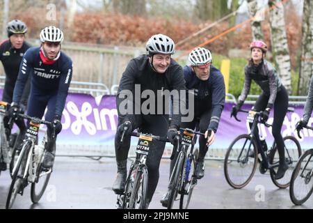 Oudenaarde, Belgique. 01st avril 2023. L'événement cyclo We Ride Flanders pour amateurs de cyclisme, le long (parties de) de la piste devant le Ronde van Vlaanderen/ Tour des Flandres/ Tour de Flandre course cycliste, samedi 01 avril 2023. L'édition 107th de la course cycliste aura lieu le dimanche 02 avril. BELGA PHOTO NICOLAS MATERLINCK crédit: Belga News Agency/Alay Live News Banque D'Images