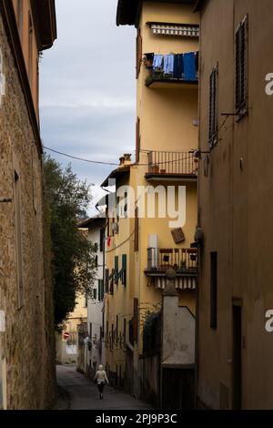 Petite rue dans l'Oltrarno, Florence Banque D'Images