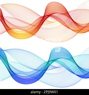 Ensemble de courbes de couleur. Éléments de conception vectoriels abstraits. Banque D'Images