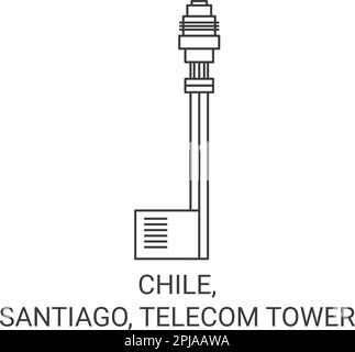 Chili, Santiago, Telecom Tower Voyage illustration vecteur Illustration de Vecteur