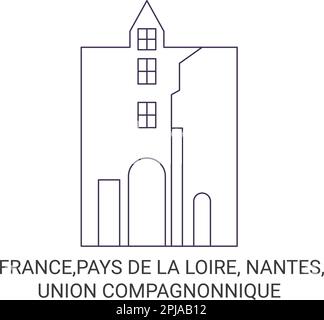 France, Nantes, Union Compagnonnique voyage illustration vectorielle Illustration de Vecteur