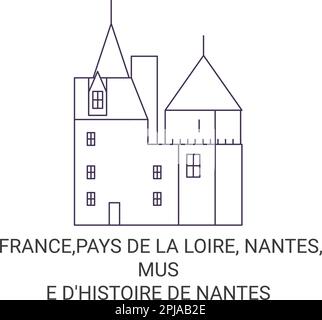 France, pays de la Loire, Nantes, Muse d'histoire de Nantes illustration vectorielle de voyage Illustration de Vecteur