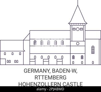 Allemagne, Badenw, Rttemberghostinzollern Château voyage illustration vectorielle Illustration de Vecteur