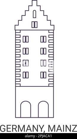 Allemagne, illustration vectorielle du voyage Mainz Illustration de Vecteur
