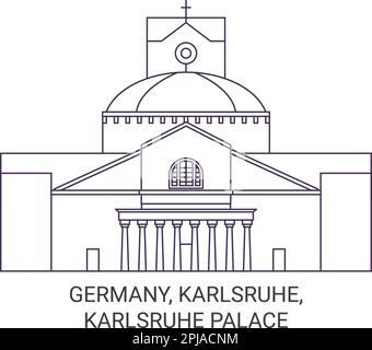 Allemagne, Karlsruhe, Karlsruhe Palace voyage illustration vectorielle Illustration de Vecteur