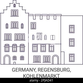 Allemagne, Regensburg, Kohlenmarkt Voyage repère illustration vecteur Illustration de Vecteur