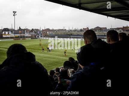 SPAKENBURG - des joueurs de football en action pendant le match entre SV Spakenburg et OFC. Spakenburg a pris du retard dans les quarts de finale de la coupe KNVB en éliminant le FC Utrecht 4-1. ANP REMKO DE WAAL crédit: ANP/Alay Live News Banque D'Images