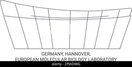 Allemagne, Hanovre, Laboratoire européen de biologie moléculaire, illustration vectorielle de voyage Illustration de Vecteur