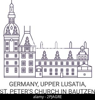 Allemagne, haute Lusatia, St. L'église de Pierre dans Bautzen Voyage repère illustration du vecteur Illustration de Vecteur