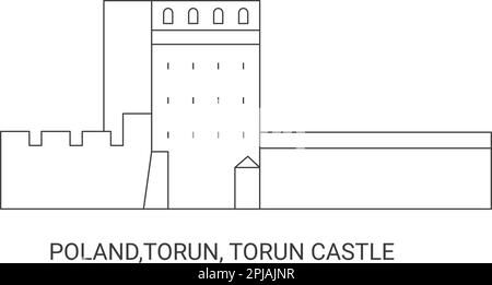 Pologne, Torun, Torun Castle voyage illustration vectorielle Illustration de Vecteur