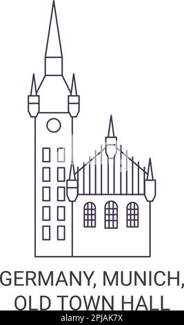 Allemagne, Munich, Old Town Hall voyage illustration vectorielle Illustration de Vecteur