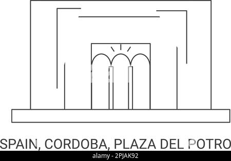 Espagne, Cordoba, Plaza Del Potro, illustration du vecteur de voyage Illustration de Vecteur