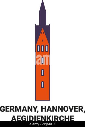 Allemagne, Hanovre, Aegidienkirche Voyage repère illustration vecteur Illustration de Vecteur