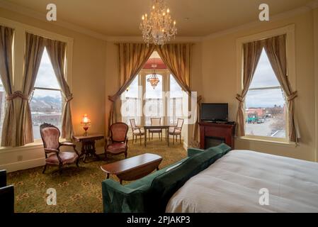 Cupola Suite dans l'historique Geiser Grand Hotel à Baker City, Oregon. Banque D'Images