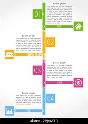 Modèle de chronologie, conception de puzzle, illustration du vecteur eps10 Illustration de Vecteur