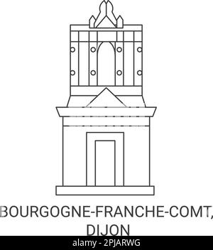 France, Bourgognefranchecomt, Dijon voyage illustration vectorielle Illustration de Vecteur