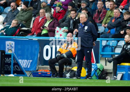 Neil Warnock, directeur de la ville de Huddersfield, lors du match de championnat Sky Bet entre Huddersfield Town et Middlesbrough au stade John Smith, Huddersfield, le samedi 1st avril 2023. (Photo : Trevor Wilkinson | MI News) Credit: MI News & Sport /Alay Live News Banque D'Images