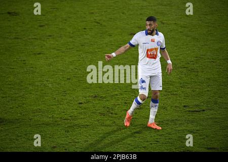 Seraing, Belgique. 01st avril 2023. Tarik Tissoudali de Gent est photographié lors d'un match de football entre RFC Seraing et KAA Gent, le samedi 01 avril 2023 à Seraing, le 31 e jour de la première division du championnat belge de la « Jupiler Pro League » 2022-2023. BELGA PHOTO JOHN THYS crédit: Belga News Agency/Alay Live News Banque D'Images