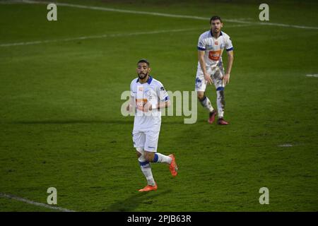 Seraing, Belgique. 01st avril 2023. Tarik Tissoudali de Gent court lors d'un match de football entre RFC Seraing et KAA Gent, samedi 01 avril 2023 à Seraing, le 31 e jour de la première division du championnat belge de la Jupiler Pro League 2022-2023. BELGA PHOTO JOHN THYS crédit: Belga News Agency/Alay Live News Banque D'Images