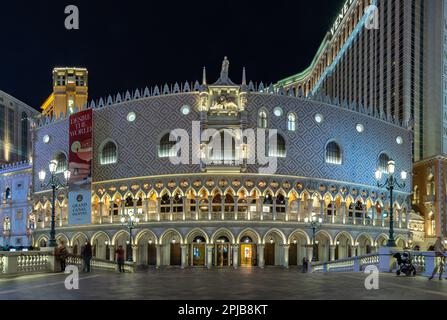 Une photo du Palais des Doges du Venetian Las Vegas la nuit. Banque D'Images