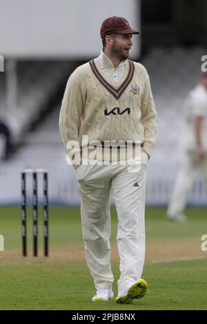 Londres, Royaume-Uni. 01st avril 2023. Dom Sibley, de Surrey, marche à la fin d'un match d'avant-saison final contre Middlesex alors que le LV-County Championship commence en moins d'une semaine. Le match était un jeu d'échauffement et a été classé comme un tirage à la fin du jeu. (Photo par Benjamin Gilbert/SOPA Images/Sipa USA) crédit: SIPA USA/Alay Live News Banque D'Images