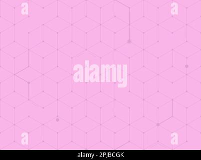 Violet 3D cubes sur fond rose, motif géométrique sans couture. Un arrière-plan technologique abstrait et moderne avec un motif répétitif. Banque D'Images