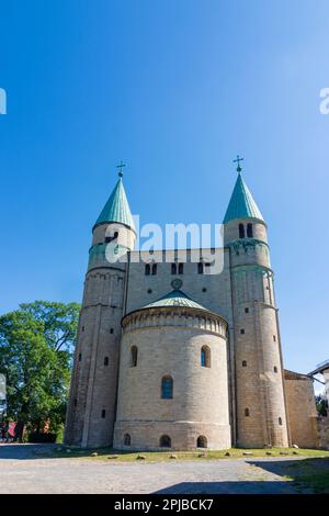 Quedlinburg: eglise Stiftskirche St. Cyriakus dans le hameau de Gernrode à Harz, Sachsen-Anhalt, Saxe-Anhalt, Allemagne Banque D'Images