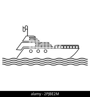 modèle de logo d'illustration vectorielle d'icône de bateau Banque D'Images