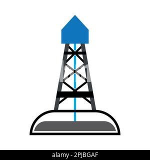 Plates-formes pétrolières, équipement de production de l'industrie pétrolière, logo d'illustration vectorielle Banque D'Images