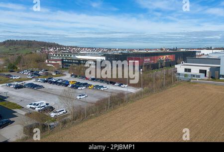 Affalterbach, Allemagne 22 mars 2023 : vue sur le siège et les locaux de l'usine des voitures de sport AMG Banque D'Images