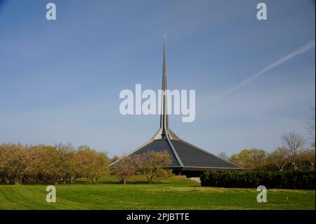 Église chrétienne du Nord à Columbus, Indiana conçu par l'architecte Eero Saarinen Banque D'Images