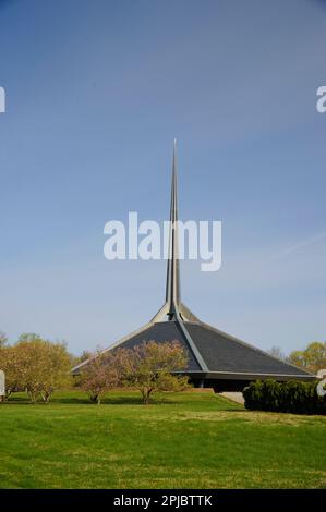 Église chrétienne du Nord à Columbus, Indiana conçu par l'architecte Eero Saarinen Banque D'Images