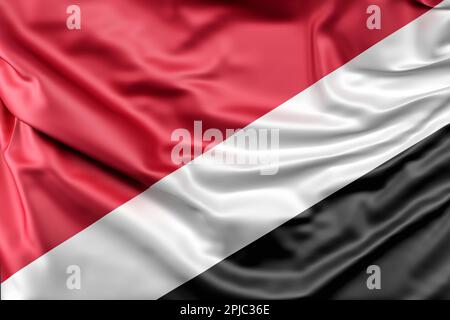 Drapeau à volant de la Principauté de Sealand. 3D rendu Banque D'Images