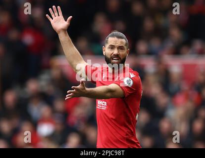 Nottingham, Royaume-Uni. 1st avril 2023. Felipe de la forêt de Nottingham lors du match de la Premier League au City Ground, Nottingham. Crédit photo à lire : Darren Staples/Sportimage crédit : Sportimage/Alay Live News Banque D'Images