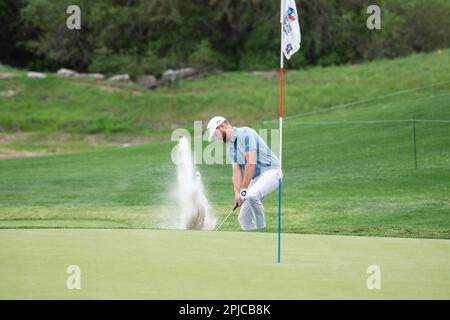 01 avril 2023: Chris Kirk en action troisième tour à l'Open de Valero Texas, TPC San Antonio Oaks course. San Antonio, Texas. Mario Cantu/CSM(Credit image: © Mario Cantu/Cal Sport Media) Banque D'Images