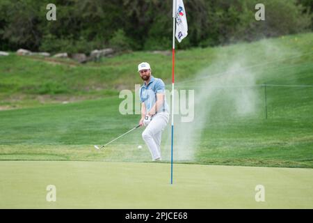 01 avril 2023: Chris Kirk en action troisième tour à l'Open de Valero Texas, TPC San Antonio Oaks course. San Antonio, Texas. Mario Cantu/CSM(Credit image: © Mario Cantu/Cal Sport Media) Banque D'Images