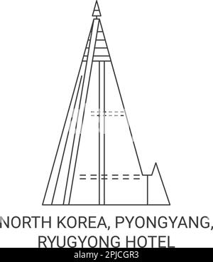 Corée du Nord, Pyongyang, Ryugyong Hôtel Voyage illustration vecteur Illustration de Vecteur