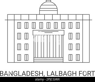 Bangladesh, fort de Lalbagh, illustration vectorielle de voyage Illustration de Vecteur