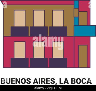 Argentine, Buenos Aires, la Boca, illustration vectorielle de voyage Illustration de Vecteur