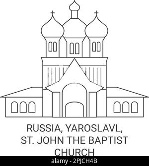 Russie, Yaroslavl, St. Illustration vectorielle du voyage de l'église baptiste de Jean Illustration de Vecteur