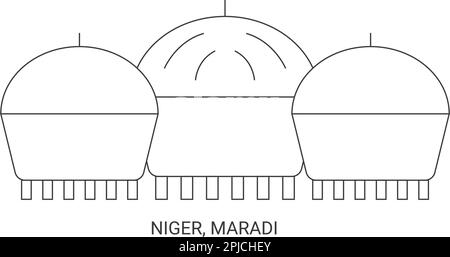 Niger, Maradi, illustration vectorielle de voyage Illustration de Vecteur