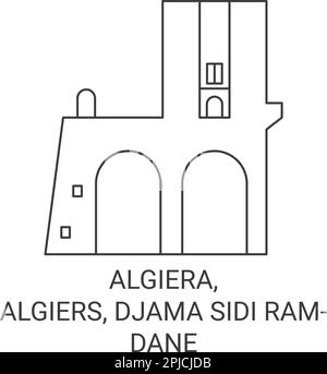 Algiera, Alger, Djama Sidi Ramdane illustration du vecteur de voyage Illustration de Vecteur