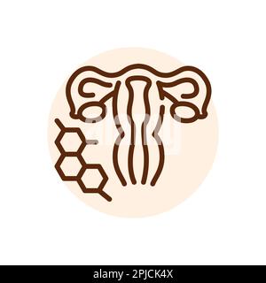 Icône de la ligne noire stimulation par hormones. Fécondation. Pictogramme pour page Web Illustration de Vecteur