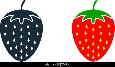 Fraise fruit icône Vector logo Template Illustration Design Illustration de Vecteur