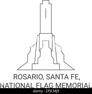 États-Unis, Rosario, Santa Fe, National Flag Memorial Voyage repère illustration vecteur Illustration de Vecteur