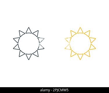 Éléments de modèle de conception d'icône de ligne Sunburst Illustration de Vecteur