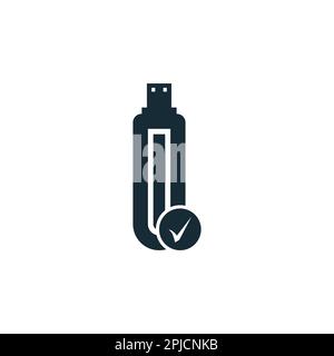 Éléments du modèle de conception d'icône de lecteur Flash USB Illustration de Vecteur